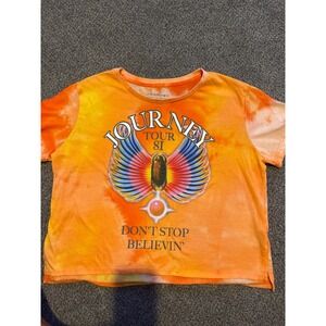 Women's Journey Tour 81 Tie Dye Cropped T-Shirt Don't Stop Believin' Graphic 3XL